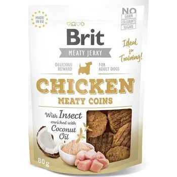 Pamlsek pro psa Brit Meaty Jerky Chicken Meaty Coins with Insect