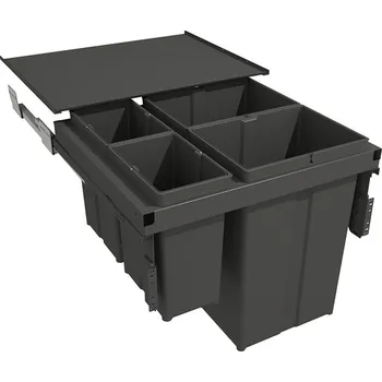 Odpadkový koš GOLLINUCCI Sorter 580 EVO 600mm včetně výsuvů a víka 2x29l+2x8l antracit (GOLLINUCCI Sorter 580 EVO 600mm včetně výsuvů a víka 2x29l+2x8l antracit)