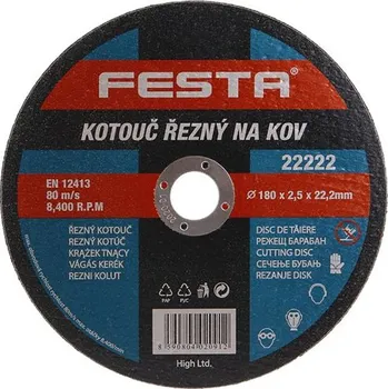 Řezný kotouč 180mm na kov řezný 2,5mm FESTA kotouč 22222