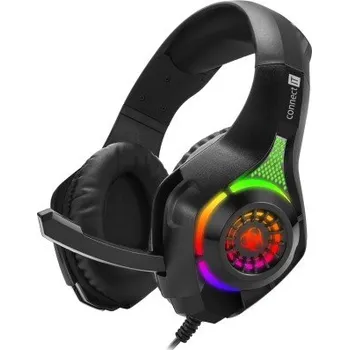 Sluchátka CONNECT IT BIOHAZARD RGB herní sluchátka s mikrofonem, 1xJack+USB, ČERNÁ