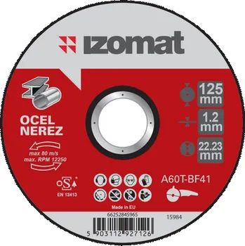 Řezný kotouč Kotouč řezný IZOMAT ocel/nerez A60T-T41 125x1,2 mm