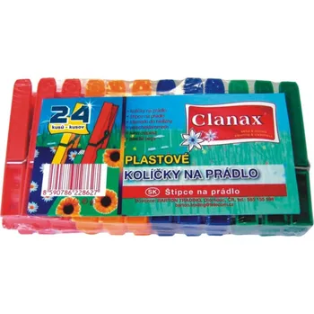 Šňůra na prádlo Clanax Kolíčky na prádlo plastové 24 kusů