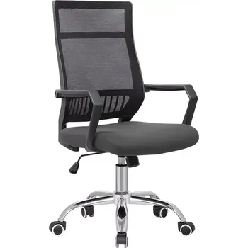 LEOPOLD židle kancelářská, opěrák černá MESH/šedá