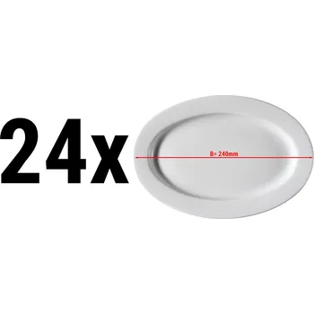 Talíř G.Gastro (24 Kusů) PERA bílá - Talíř ovál - Ø 24 cm