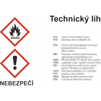 GHS štítek – technický líh samolepící vinylová fólie A8 (74 x 52 mm)