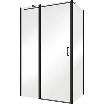 BESCO - Pevná stěna EXO-CH BLACK - Barva rámu - Černá, Rozměr A - 90, Rozměr C - 190, Směr zavírání - Univerzální Levé / Pravé, Výplň - Čiré bezpečnostní sklo - 6 mm BCEXOCH90BC