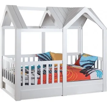 Dětská postel Domečková postel 100x200 s úložným prostorem Dundee - bílá