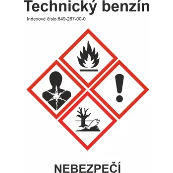 Technický benzín - symboly samolepící vinylová fólie A7 (105 x 74 mm)