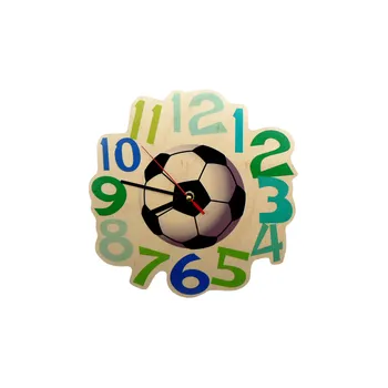 Hodiny Dřevěné dětské nástěnné hodiny FOTBAL - HESS