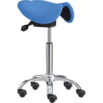 LZ 08 židle lékařská, kříž chrom, ekokůže, modrá