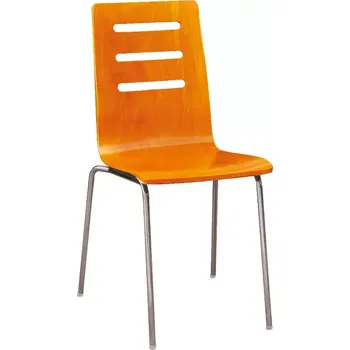 Jídelní židle NJZ - 43 jídelní židle - kostra stříbrná, skořepina třešeň