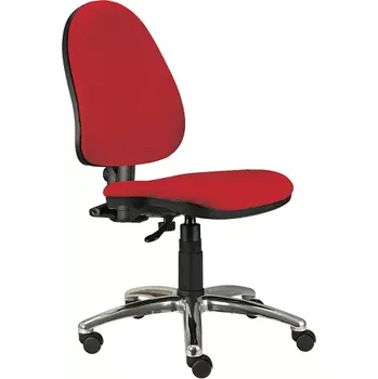 888/MEK CR židle kancelářská, kříž chrom, koženka SK 7 - koženka červená