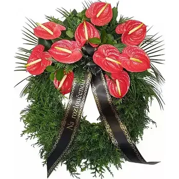 Smuteční dekorace Smuteční věnec Anturie