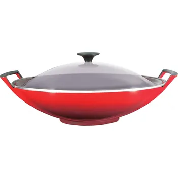 Pánev Le Creuset, Wok Tradition Collection se skleněnou pokličkou 36 cm višňový - Formadore
