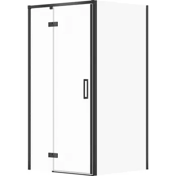 CERSANIT/S - Sprchový kout LARGA 90x80 černý, levý, čiré sklo S932-128/80