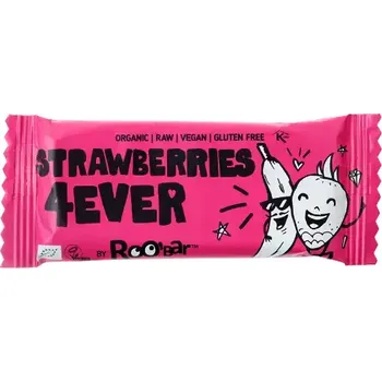 Sušené ovoce Roo´bar bio jahodová tyčinka Strawberries Forever 30 g