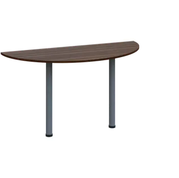 Stolová podnož EJC 2 - 140 přístavba jednací, kovová podnož stříbrná, síla desky 25 mm, široká 1400 mm, ořech královský