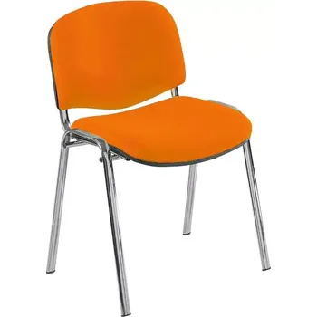 Jídelní židle MARCELLA chrom, židle konferenční, AN 030 koženka oranžová