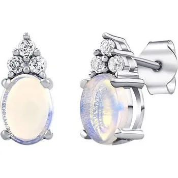 Náušnice Stříbrné náušnice Caberna s pravým modrým opálem a čirým topazem OPM6464EOPM