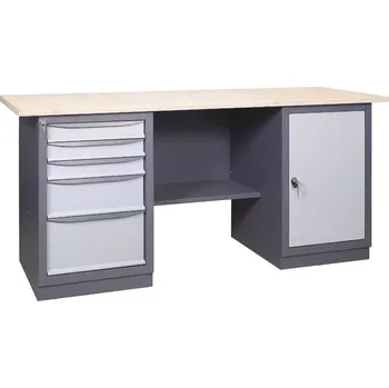 Dílenský stůl SDU 6 180/62 stůl, skřínka + kontejner, spárovka s. 40 mm