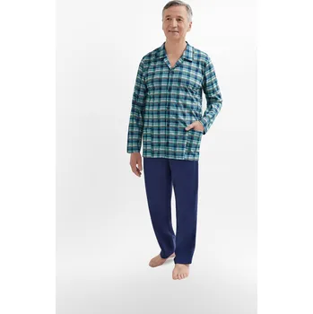 Pánské pyžamo Rozepínané pánské pyžamo Martel Antoni 403 dł/r M-2XL bílo-zelená XL
