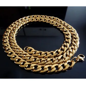 Řetízek Blingstar Řetízek CUBAN Gold - 60 cm / 8mm * Nerez ocel * N2233