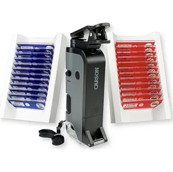 Mikroskop Mikroskop Carson MicroFlip™ 100x-250x LED/UV + Sada hotových preparátů 24 ks