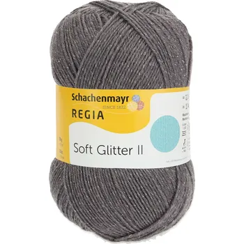 Příze Regia 4-Ply Soft Glitter 97 Šedá (Ponožková Příze Regia Soft Glitter 97 Grey)