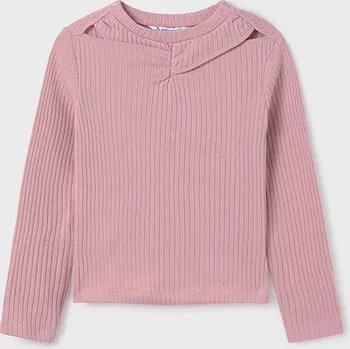 Chlapecké tričko Dívčí halenka Mayoral 7051 růžový, smetanové, černé barva: růžová, Rozměr: 152 (12 let)