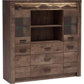 Knihovna Vitrína INDIANAPOLIS I22 Jasan tmavý