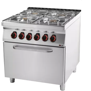 Sporák Sporák kombinovaný s horkovzdušnou elektrickou troubou GN 1/1 - 4x hořák | REDFOX - SPT 90/80 11 GE