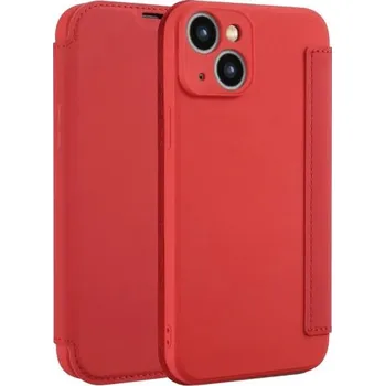 Pouzdro na mobilní telefon Peněženkové pouzdro ze silikonu a PU kůže pro iPhone 15 - červené