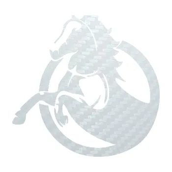 Samolepící dekorace Kůň 105 levá ve skoku (51 - 3D karbon bílý) SAMOLEPKA NA AUTO, NÁLEPKA, FÓLIE, POLEP, TUNING, VLASTNÍ TEXT, TISK, AUTOSAMOLEPKY.cz, POLEPY, OBRÁZEK, LOGO, 3D STICKERS