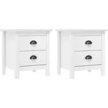 vidaXL Noční stolky Hill 2 ks 46x35x49,5 cm masivní borové dřevo [288907] Barva: Bílá