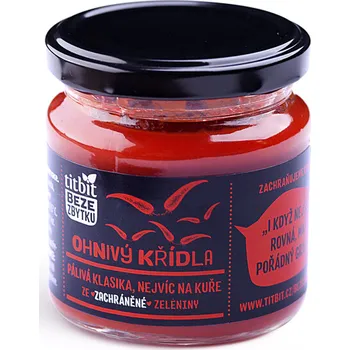 Omáčka Pikantní omáčka Ohnivý křídla vegan - Beze zbytku, 180 g