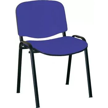 Jídelní židle MARCELLA černá, židle konferenční, AN 068 koženka tm.modrá