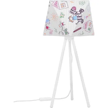 Dětské svítidlo Dětská stolní lampa Diamond, 1x bílé textilní stínítko se vzorem