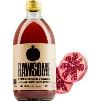 Ocet Rawsome Vinegars Bio raw jablečný ocet nefiltrovaný a nepasterizovaný s příchutí 500 ml Granátové jablko