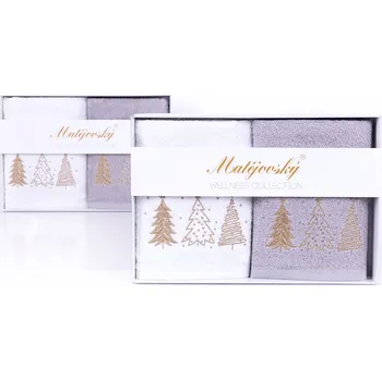 Ručník Dárkové balení ručníků Zlaté stromky (2 ks): 2x 50x90cm