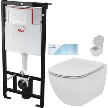 WC sada ALCA Sádromodul - předstěnový instalační systém bez tlačítka + WC Ideal Standard Tesi se sedátkem SoftClose, AquaBlade AM101/1120 X TE1