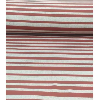 Loneta dekorační látka pruhy červené | RTex