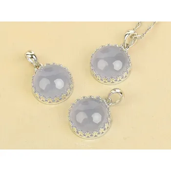 Přívěsek Chalcedon přívěsek kulatý s obrubou Ag 925/1000 + Rh