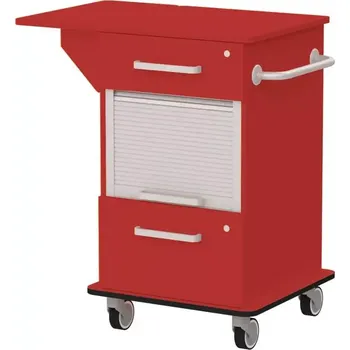 VIZITA 03 R mobilní vozík vizitový, korpus červená flamengo, čílka červená flamengo