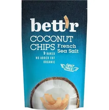 Sušené ovoce Bett´r Bio kokosové chipsy s příchutí francouzská mořská sůl 70 g