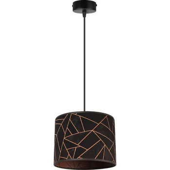 Závěsné svítidlo Werona 6, 1x černé textilní stínítko se vzorem, (fi 20cm), c