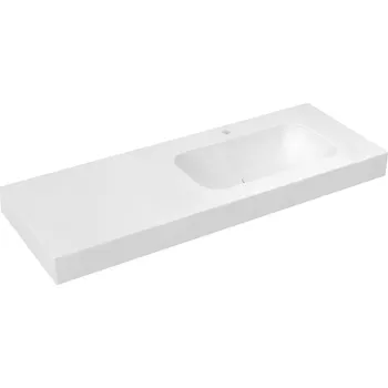 Umyvadlo Sapho EMICO umyvadlo, Rockstone, 170x50cm, límec L, pravé, bílá mat, EM170-B1R-L