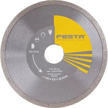 Řezný kotouč 125mm plný diamantový kotouč FESTA 21212