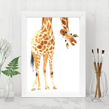 Obraz ASIR Obraz na MDF s rámem ZVĚDAVÁ ŽIRAFA 24 x 29 cm