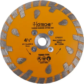 Řezný kotouč Hoteche Diamantový řezný kotouč 115 mm, TURBO - HT570331