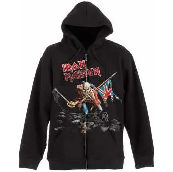 Pánská mikina Merch Iron Maiden: Mikina Se Zipem Scuffed Trooper XL